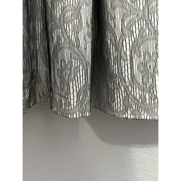 Zara Women’s White Black Floral Lace Sheer Top Upper Neck Zip Up Dress Size L - Picture 10 of 14